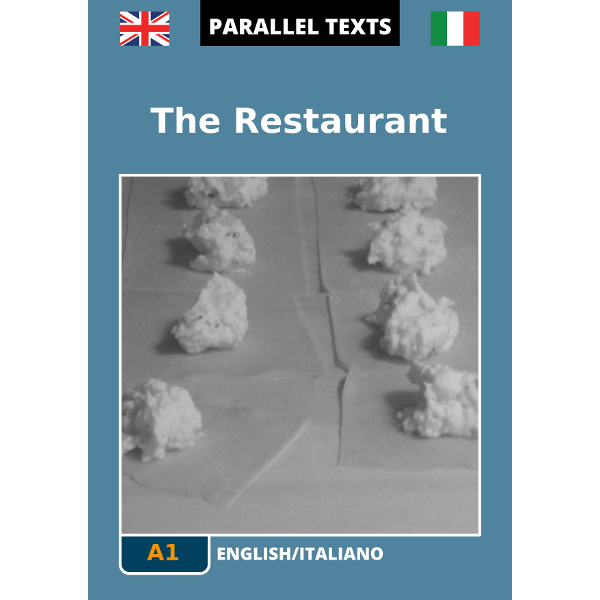Testi in inglese con traduzione a fronte: 'The Restaurant'.
